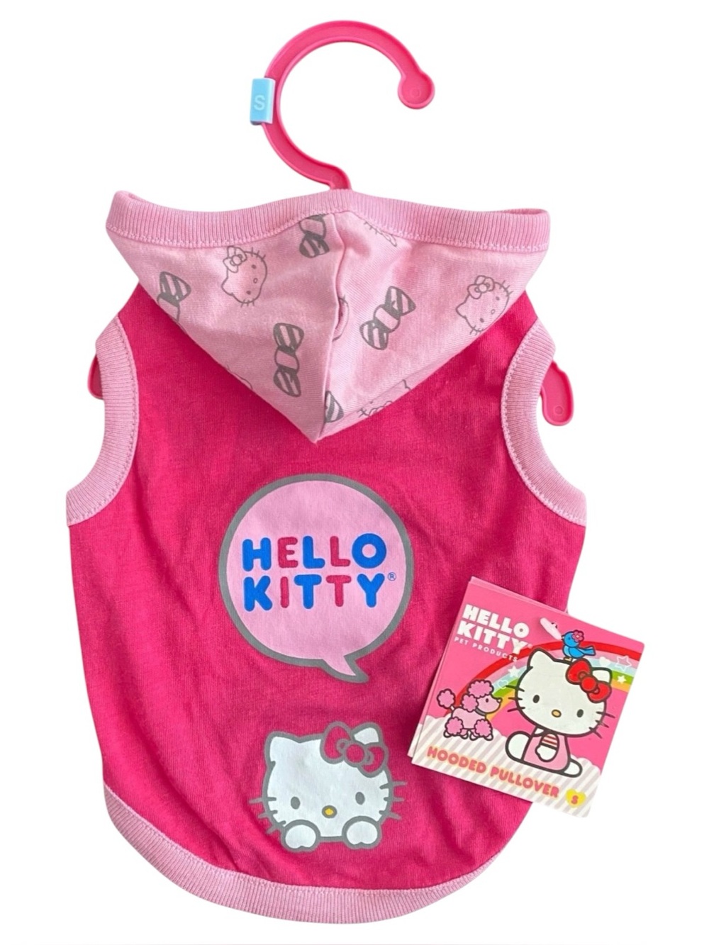 Hello Kitty Hooded Pullover Dog Tee Pink Size S